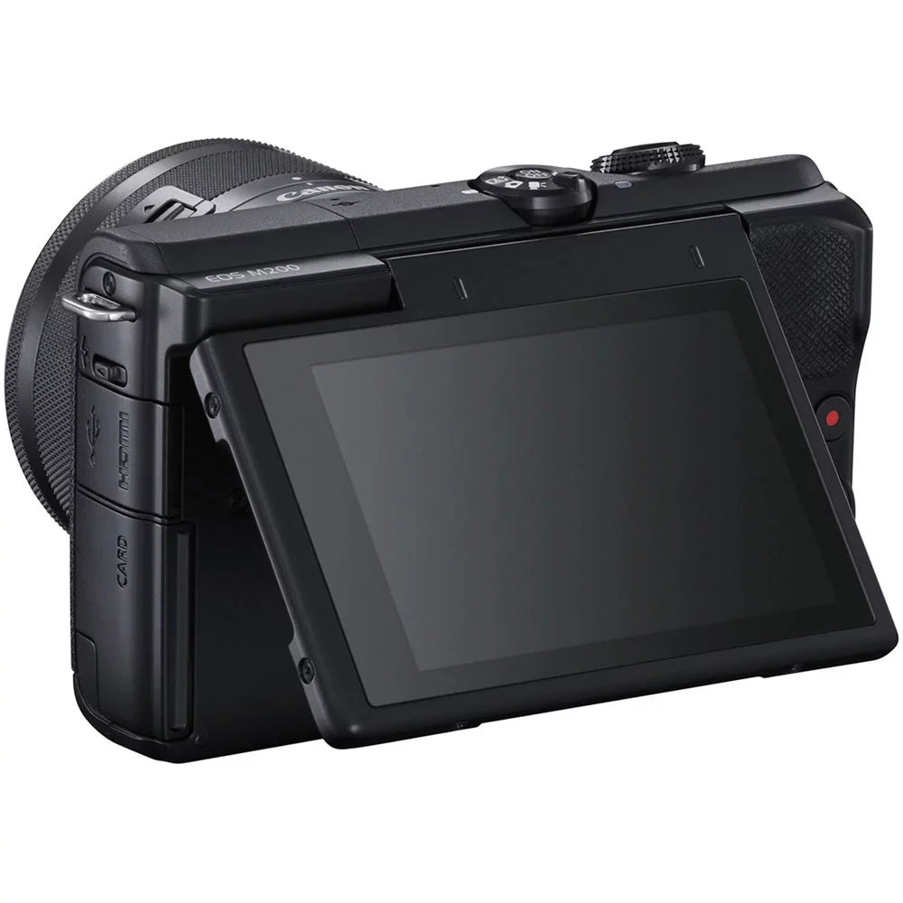 Ultimaxx Deluxe Canon EOSize M200 Mirrorless Camera w/ 15-45mm f/3.5-6.3 ISize SizeTM Lens Bundle - Includes: 64GB Ultra Memory Card, Digital Flash with Bracket & Much More