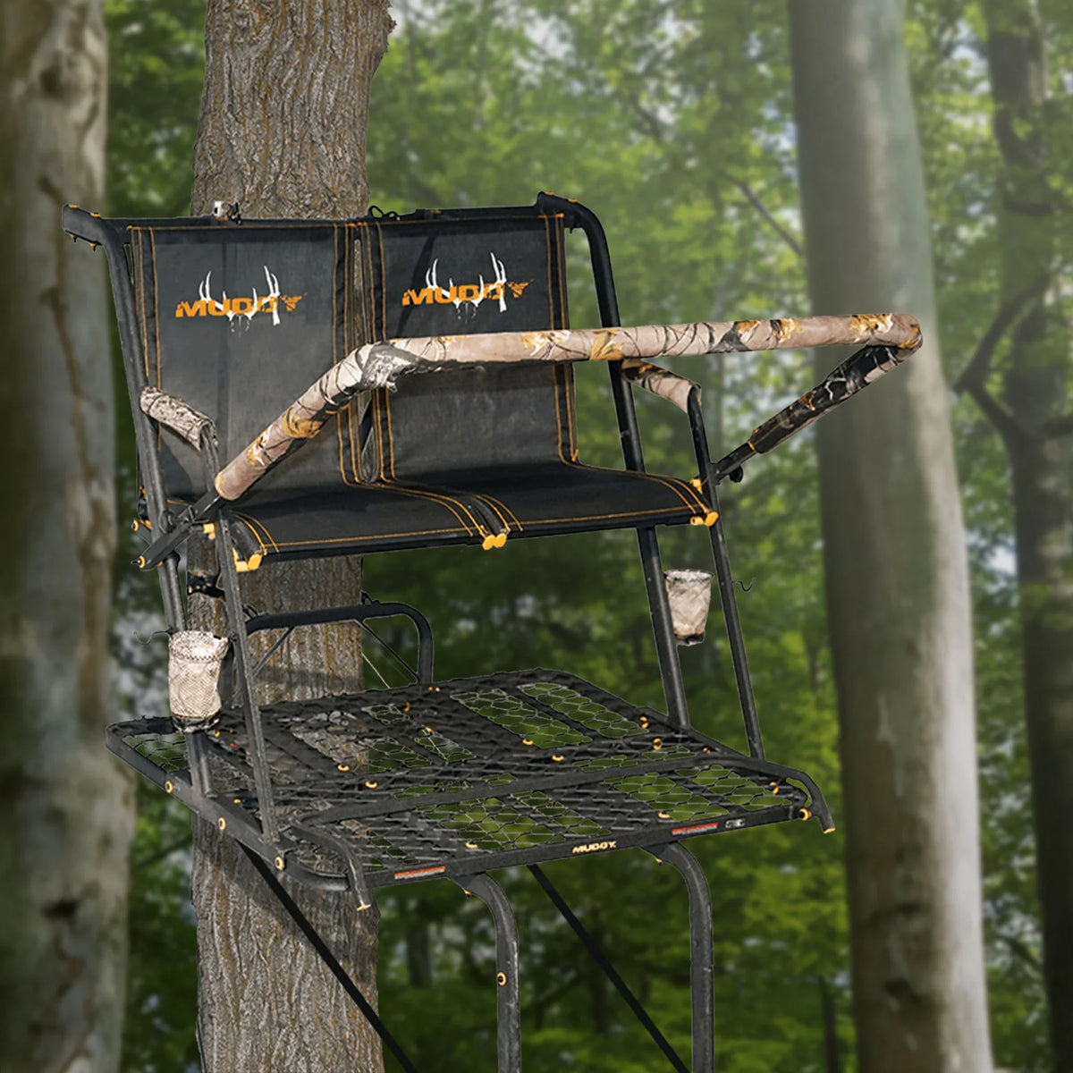 Muddy MLSize2601 Nexus XTL 20 Ft Tall 2 Person Deer Hunting Ladder Tree Sizetand