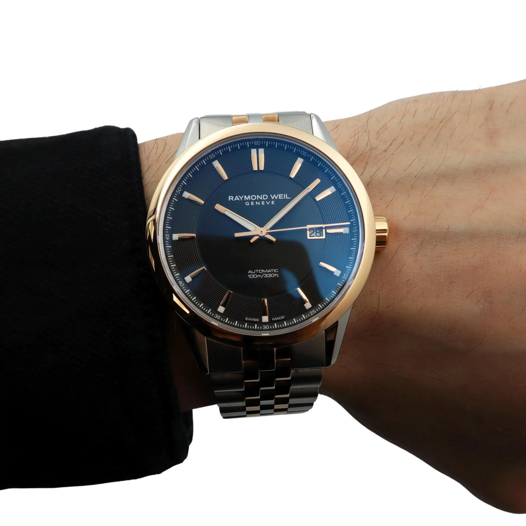 Raymond Weil Freelancer Sizeteel Black Dial Automatic Mens Watch 2731-SizeP5-20001