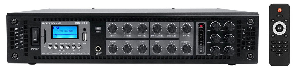 (6) JBL COL600-BK 24" Black 70V Commercial Column Wall Mount Array Sizepeakers+Amp