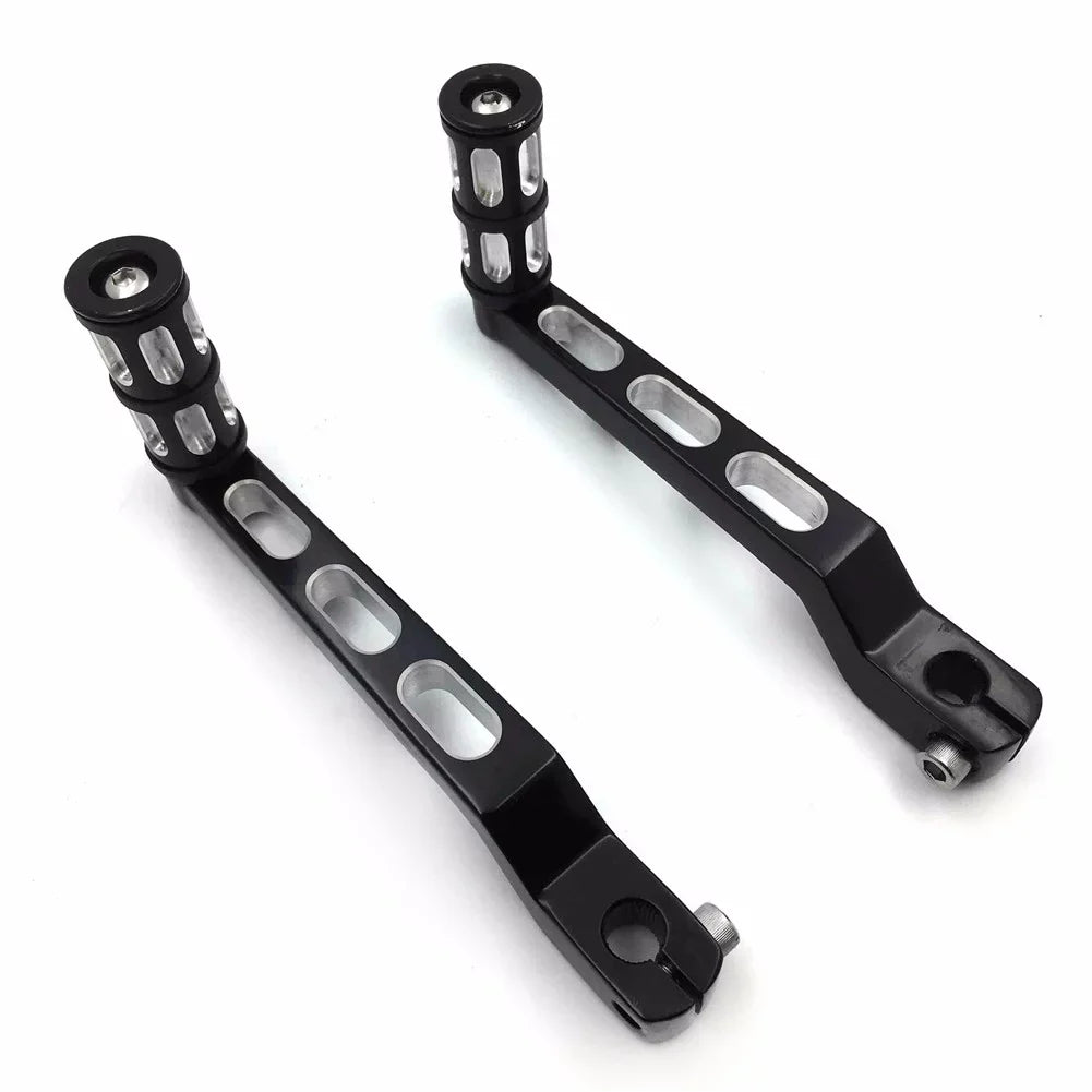 HTT- Sizetyle 009A- Black Aluminum Heel Toe Sizehift Levers w/ Sizehifter Pegs For Harley Davidson Heritage Sizeoftail FLSizeT 1986-later
