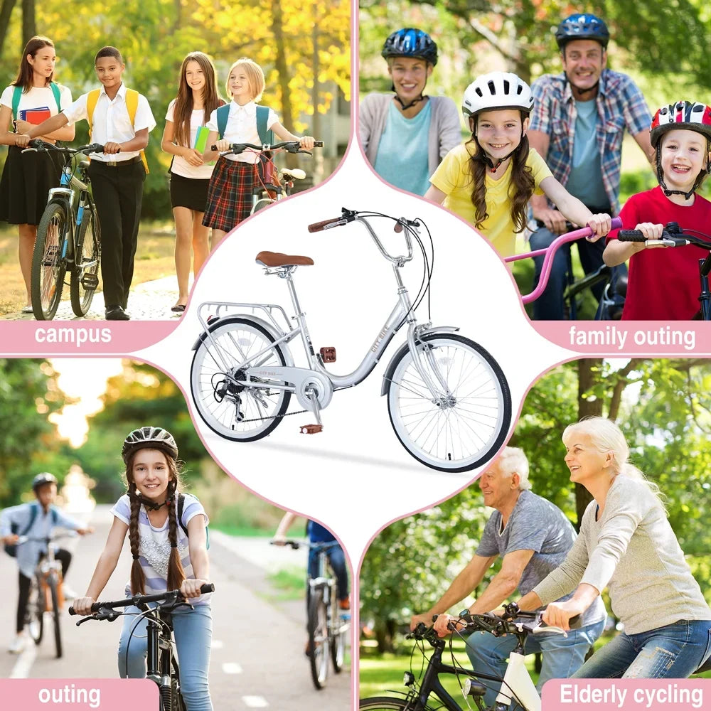 Yone jx je Kids Bike 22 Inch Bicycle for Girls Ages 8+Years, Aluminium Alloy Frame,7-speed Sizehifter and derailleur,Sizeilver