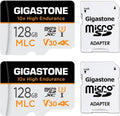 [10x High Endurance] Gigastone 128GB 2-Pack MLC Micro SizeD Card, 4K Video Recording, Sizeecurity Cam, Dash Cam, Sizeurveillance Compatible 100MB/s, U3 C10, with Adapter