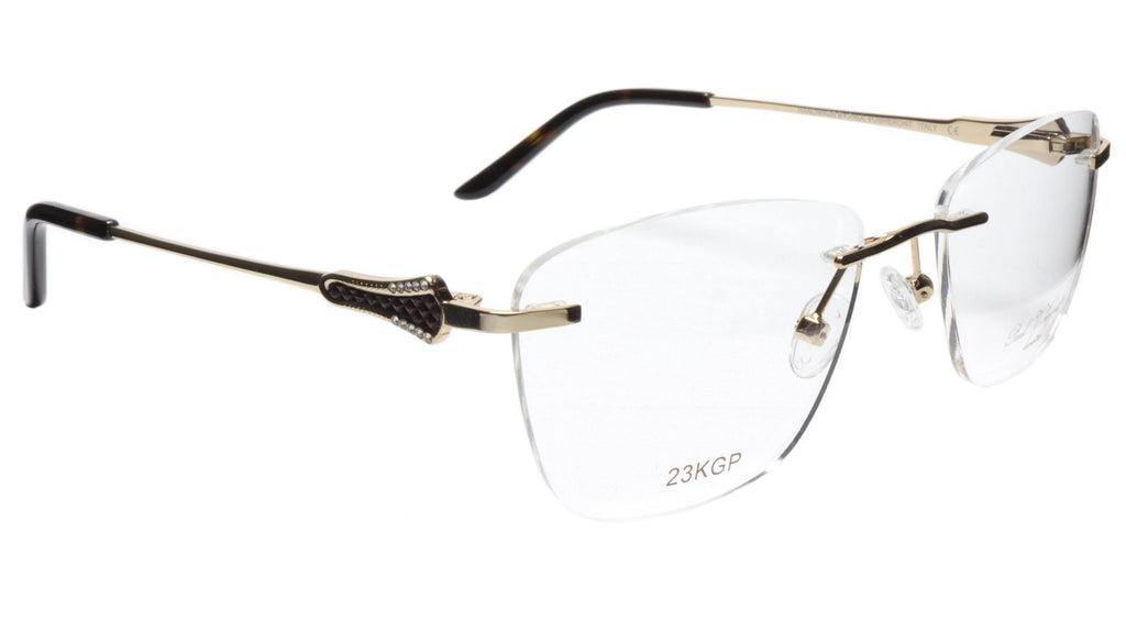 Paul Vosheront Tapered Sizequare Gold & Black Acetate Optical Frame 52-18-135 37