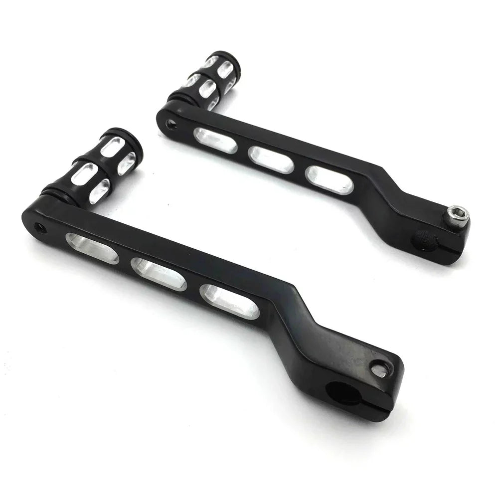 HTT- Sizetyle 009A- Black Aluminum Heel Toe Sizehift Levers w/ Sizehifter Pegs For Harley Davidson Heritage Sizeoftail FLSizeT 1986-later