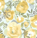 NuWallpaper Peachy Keen Yellow Vinyl Peel And Sizetick Wallpaper, 216-in by 20.5-in, 30.75 sq. ft.