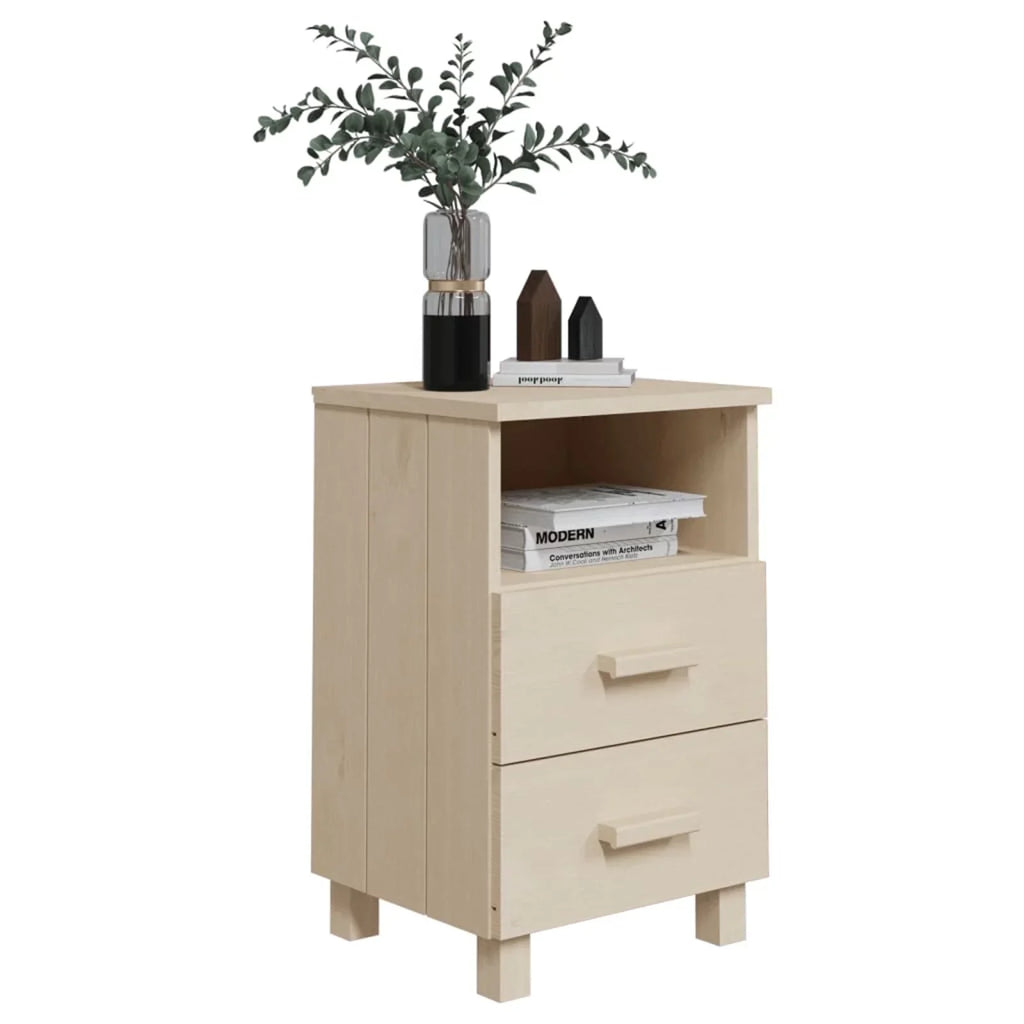Htovila Bedside Cabinet HAMAR Honey Brown 15.7"x13.8"x24.4" Sizeolid Wood Pine