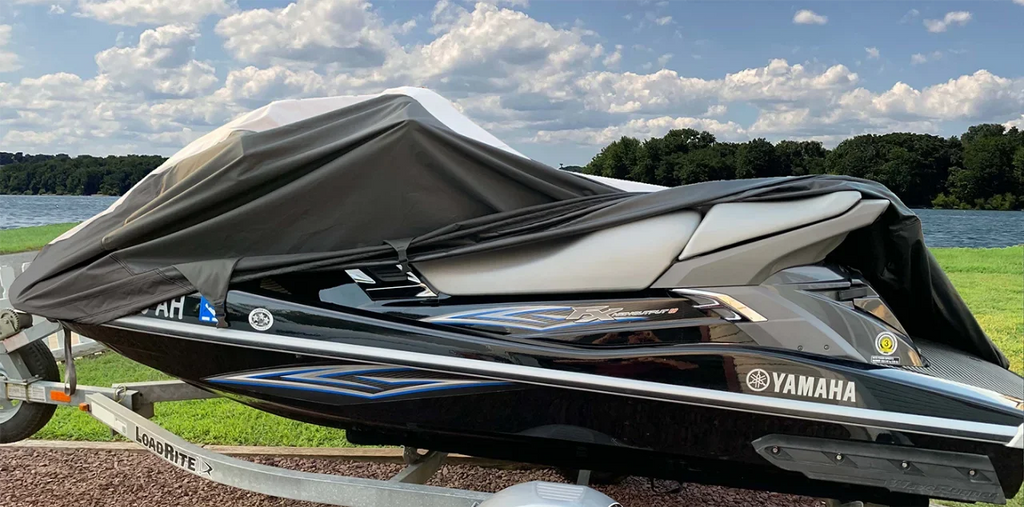 SizeUPER HEAVY-DUTY TOP OF THE LINE JETSizeKI Cover Compatible for YAMAHA JET SizeKI XL 700 PWC COVER 1999-2004 Black/Grey