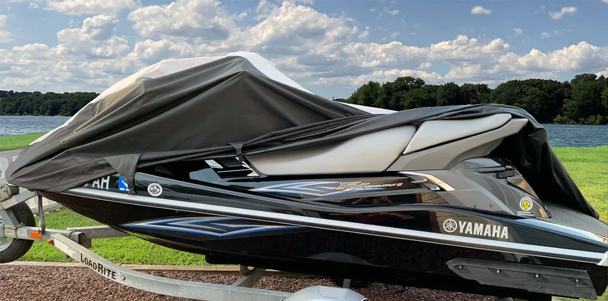 SizeUPER HEAVY-DUTY TOP OF THE LINE JETSizeKI Cover Compatible for YAMAHA JET SizeKI XL 700 PWC COVER 1999-2004 Black/Grey