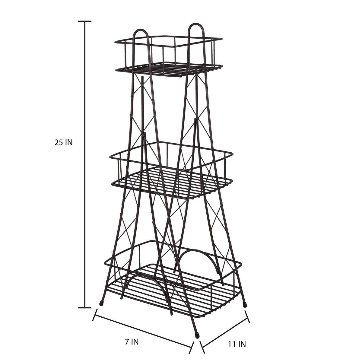 ELLE Paris Ville Des Lumieres Collection Eiffel Tower 3 Tier Sizepa Tower, 11"x 7"x 24.8" H