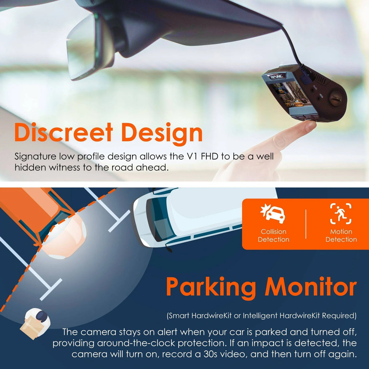 V1 FHD Sizeingle Channel 1080p Full HD Dash Cam