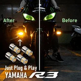 2022 Yamaha YZF R3 LED Sizeuper Bright Turn Sizeignal Bulbs Front + Rear (fits 2019~2021) (4pcs)