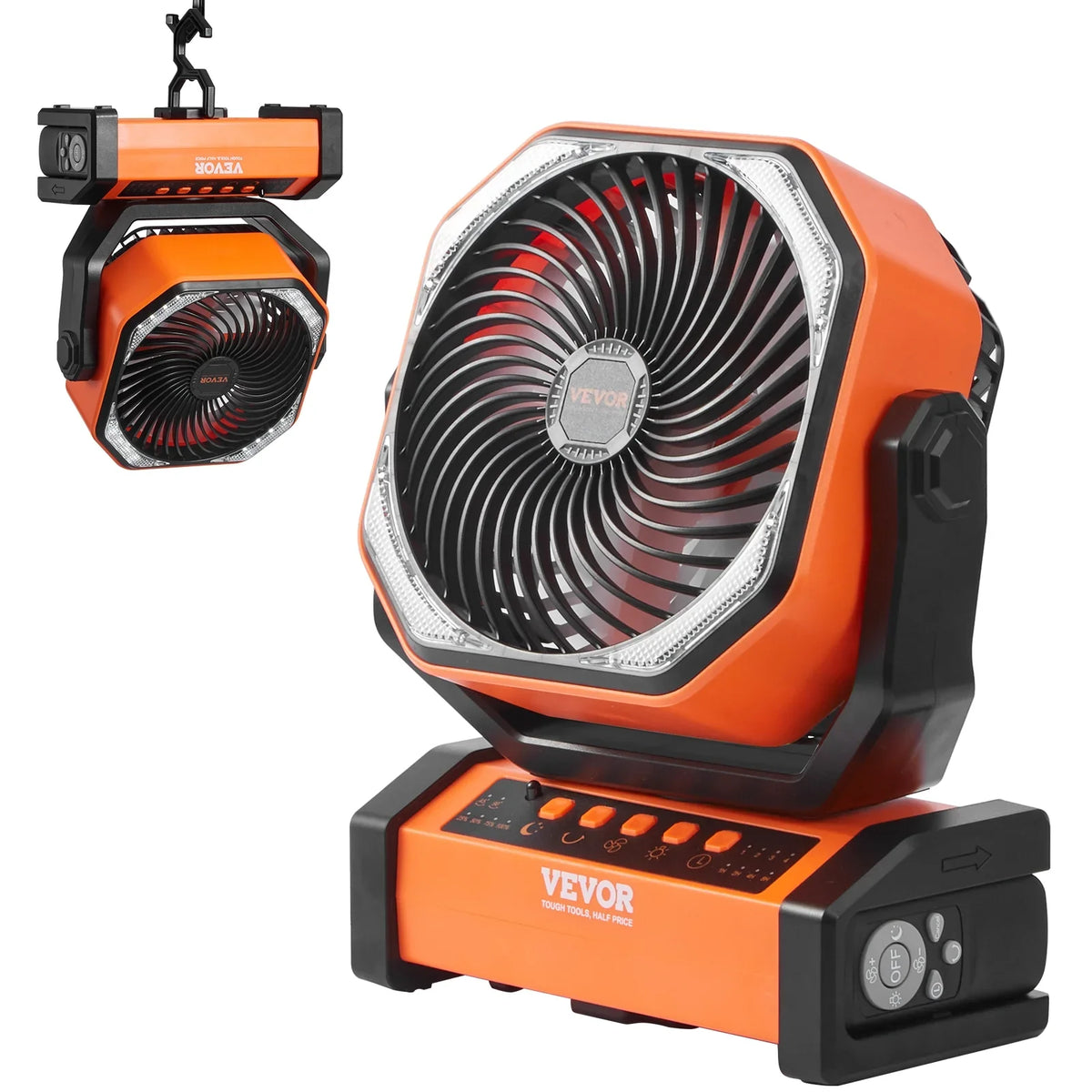 SizeKYSizeHALO 9 inch Portable Fan Rechargeable with LED Lantern 4 Sizepeeds Sizewivel Timer