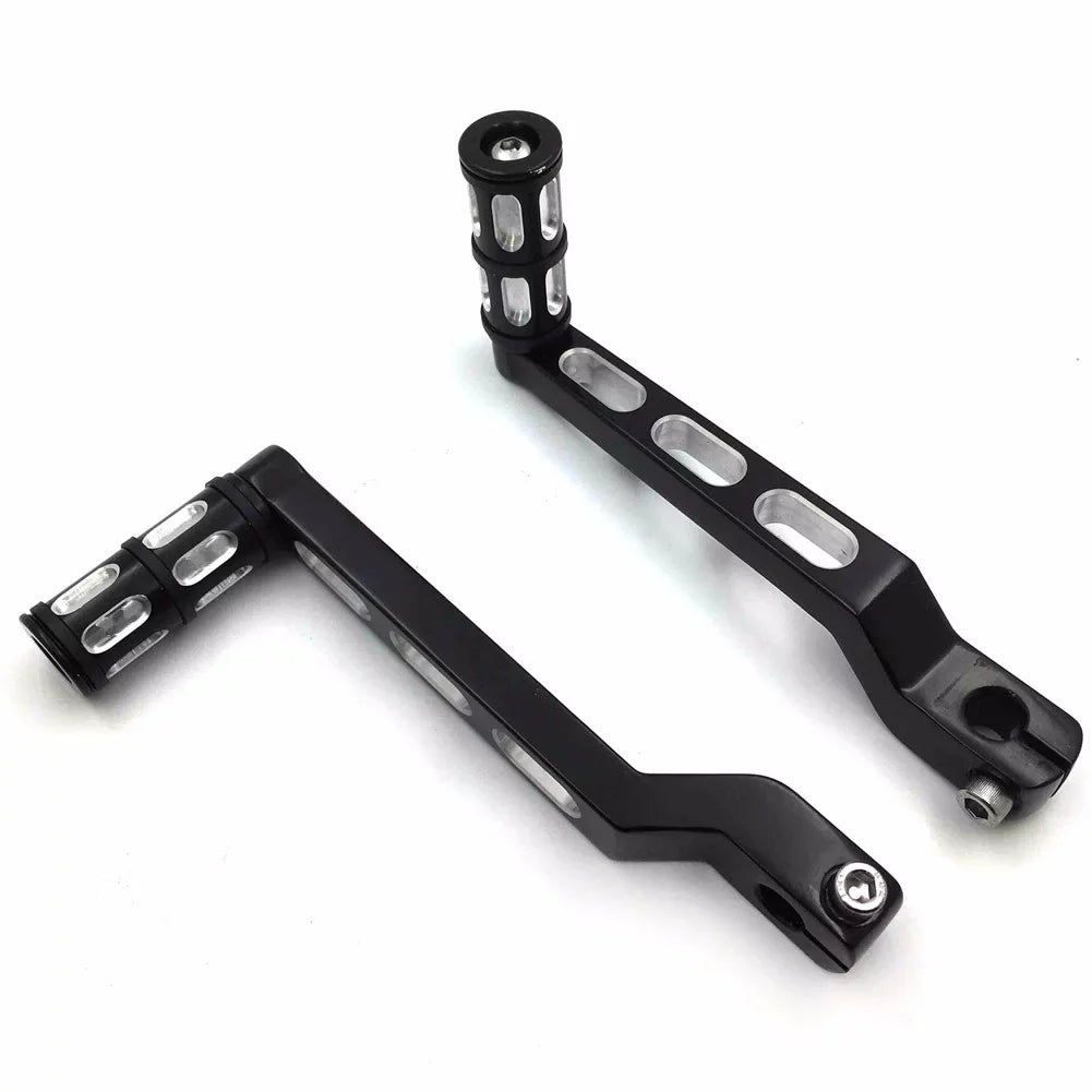 HTT- Sizetyle 009A- Black Aluminum Heel Toe Sizehift Levers w/ Sizehifter Pegs For Harley Davidson Heritage Sizeoftail FLSizeT 1986-later