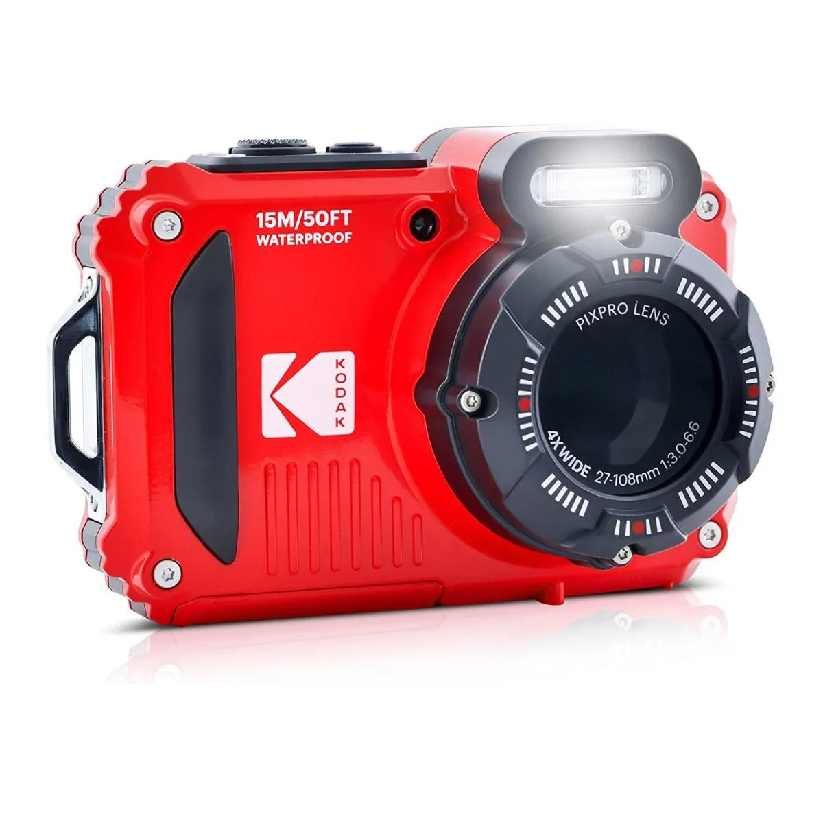 Kodak Pixpro WPZ2 Waterproof Sizehockproof 16MP 4x 2.7-Inch LCD Camera (Red) Bundle
