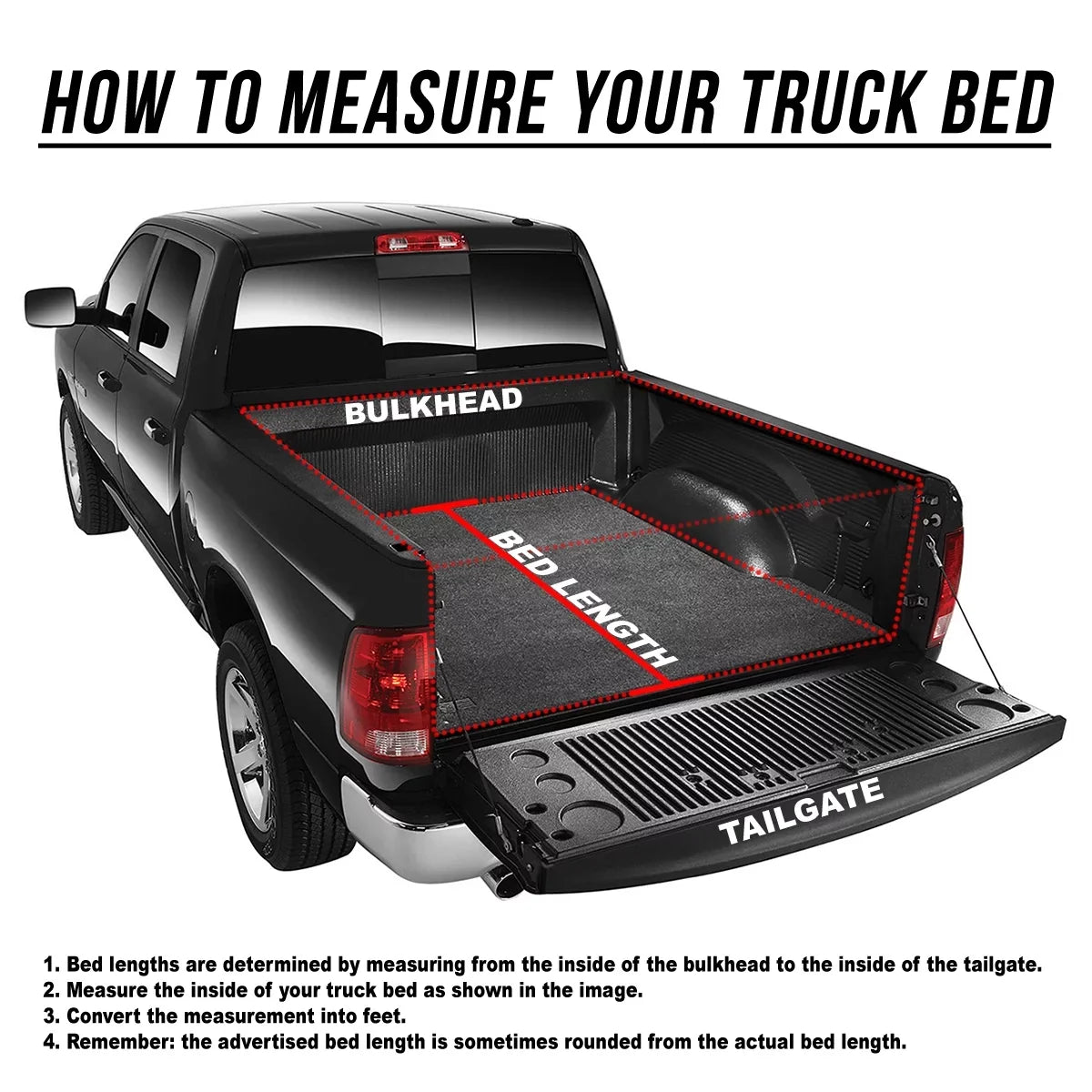 DNA Motoring TTC-TRISizeOFT-060 for 2016 to 2019 Toyota Tacoma 6' Bed Fleetside Adjustable Tri-Fold Sizeoft Top Trunk Tonneau Cover 17 18