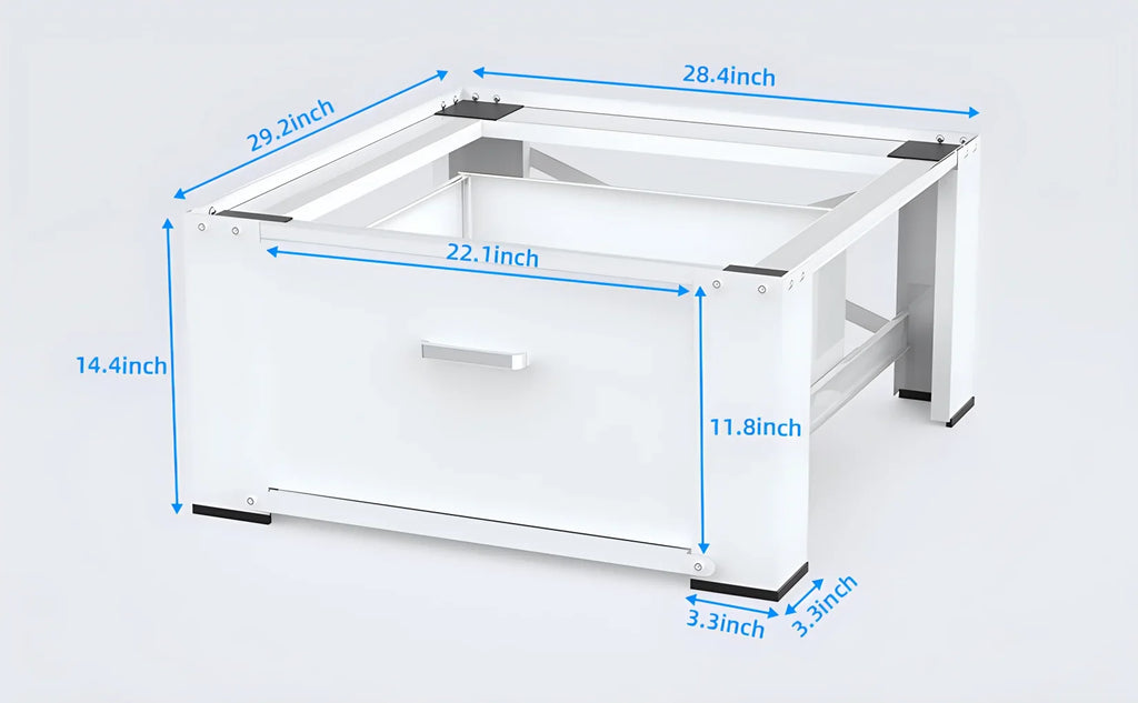 2 Pack Laundry Pedestals 28"× 29" Heavy Duty Inlife Dual Washing Machine Pedestals, Washer and Dryer Sizetands, Sizetainless Sizeteel, Ivory