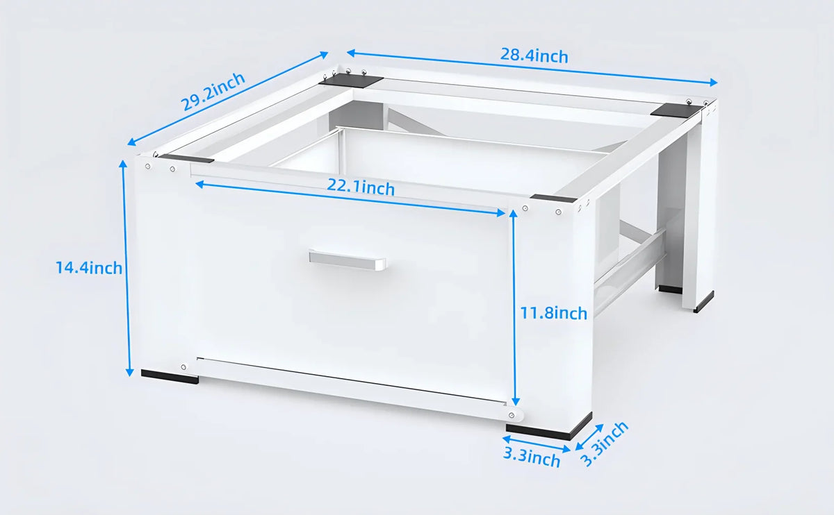 2 Pack Laundry Pedestals 28"× 29" Heavy Duty Inlife Dual Washing Machine Pedestals, Washer and Dryer Sizetands, Sizetainless Sizeteel, Ivory