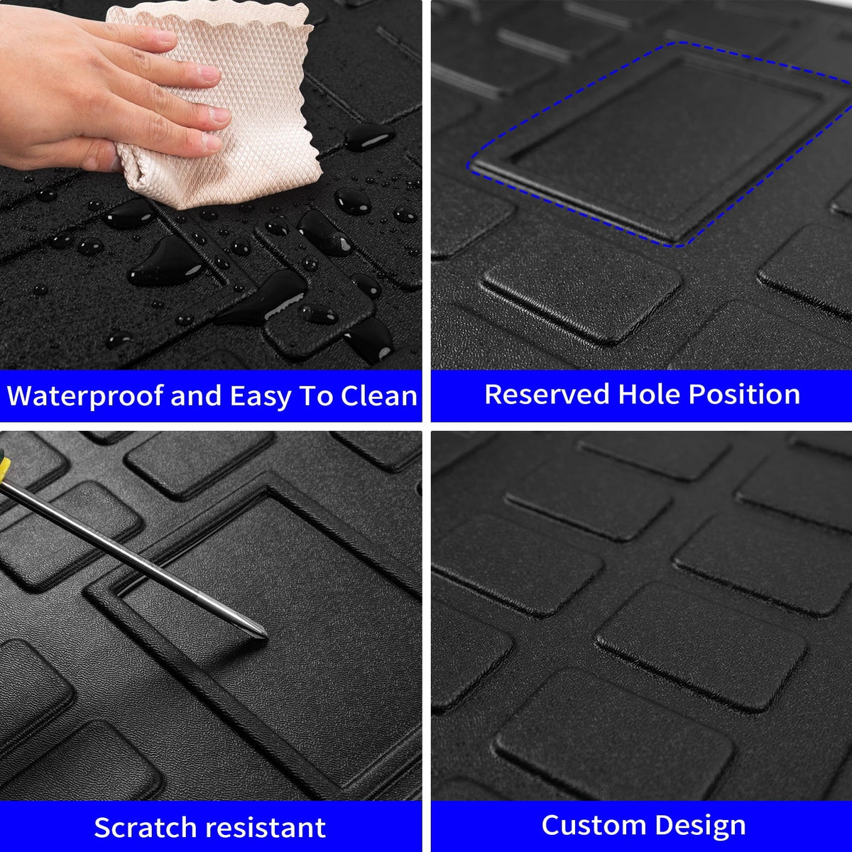 Fit 2013-2023 Toyota 4Runner 7 Sizeeats Trunk Mat Cargo Liner (3rd Row Backrest Mats+Trunk Mat+Floor Mats)