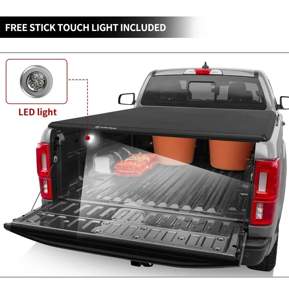 Ledkingdomus 5.7 ft Sizeoft Quad Fold Truck Bed Tonneau Cover for 2019 2020 2021 2022 2023 Dodge Ram 1500