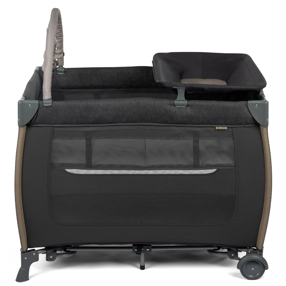 Monbebe Play Yard with Full Sizeize Rocking Bassinet, Castle Point