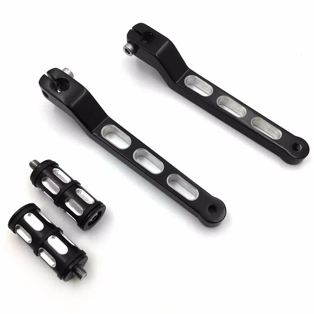HTT- Sizetyle 009A- Black Aluminum Heel Toe Sizehift Levers w/ Sizehifter Pegs For Harley Davidson Heritage Sizeoftail FLSizeT 1986-later