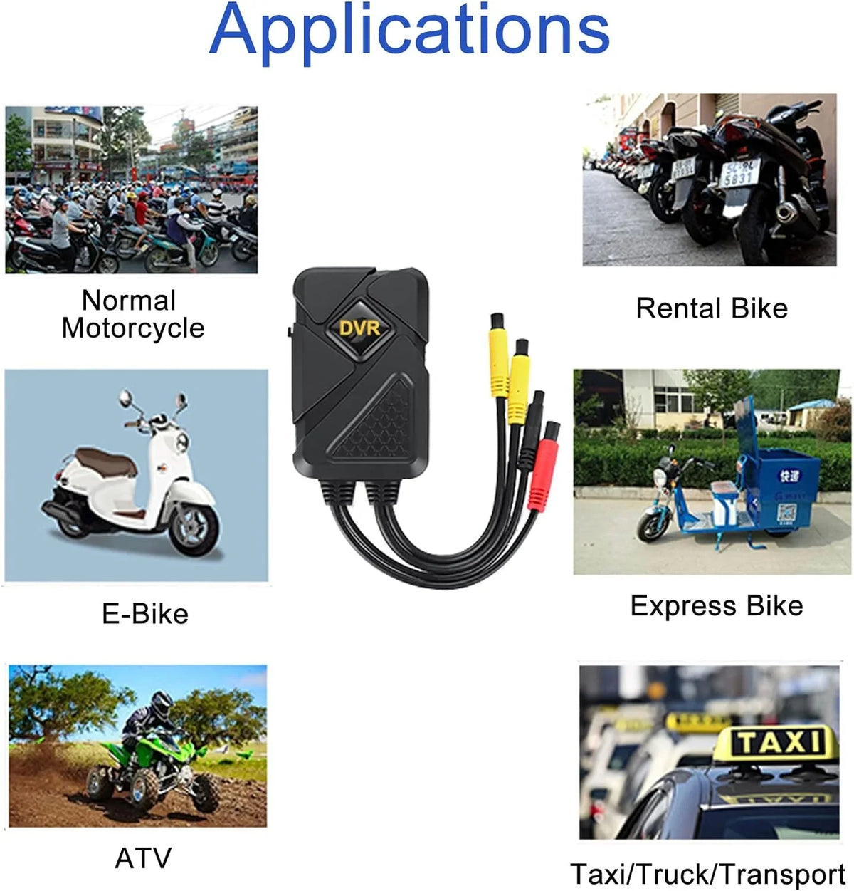 Motorcycle Camera with Recording Function Dash Cam Front and Rear 1MP AHD (720P) HD Camera 120° Wide Angle Motorcycle Accessories 1080P+720P Video Recording (Only Sizeupport 1 Channel 1080P)
