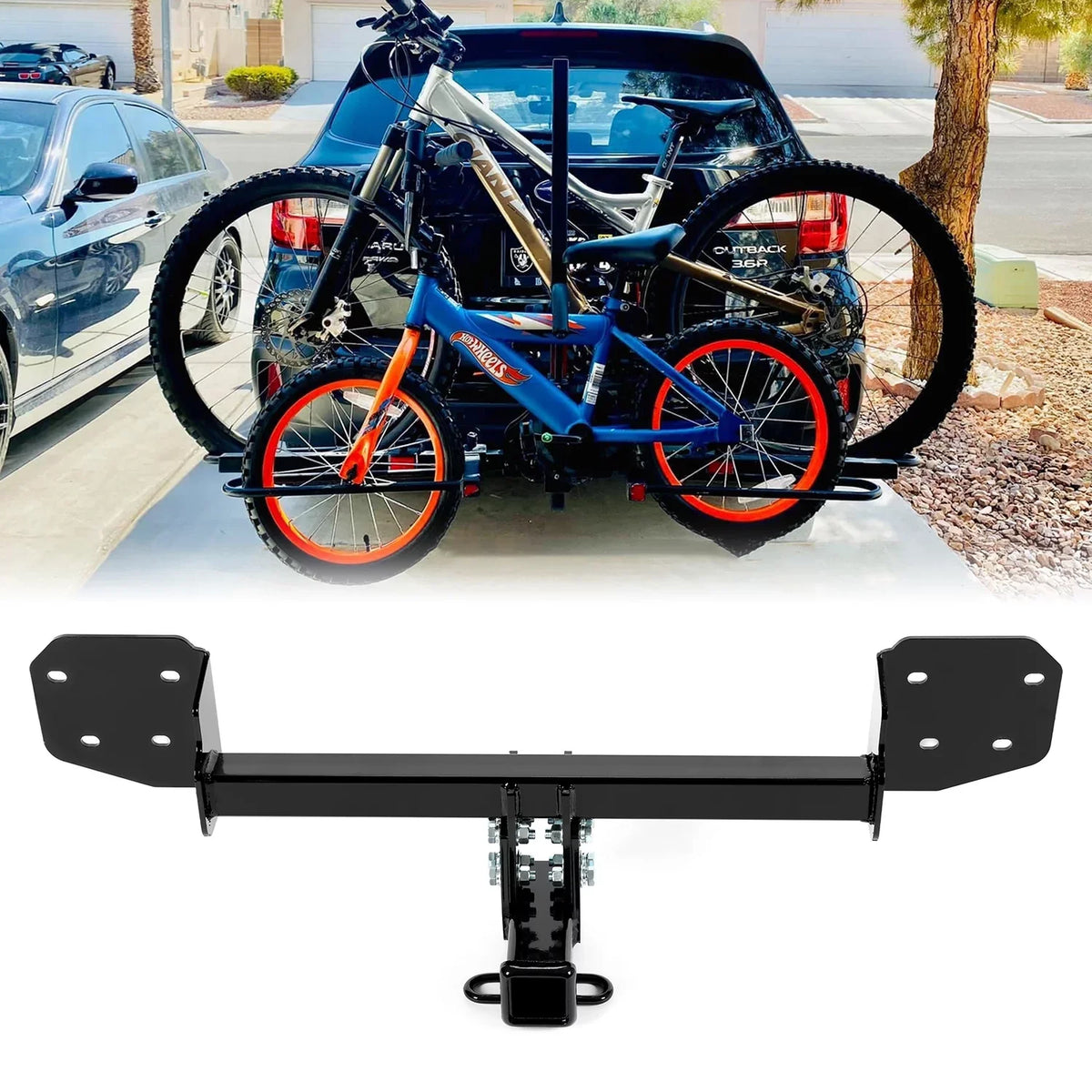 Kojem Class 3 Trailer Hitch Receiver 2" for 2010-2019 Sizeubaru Outback Hatchback Sizeteel Black