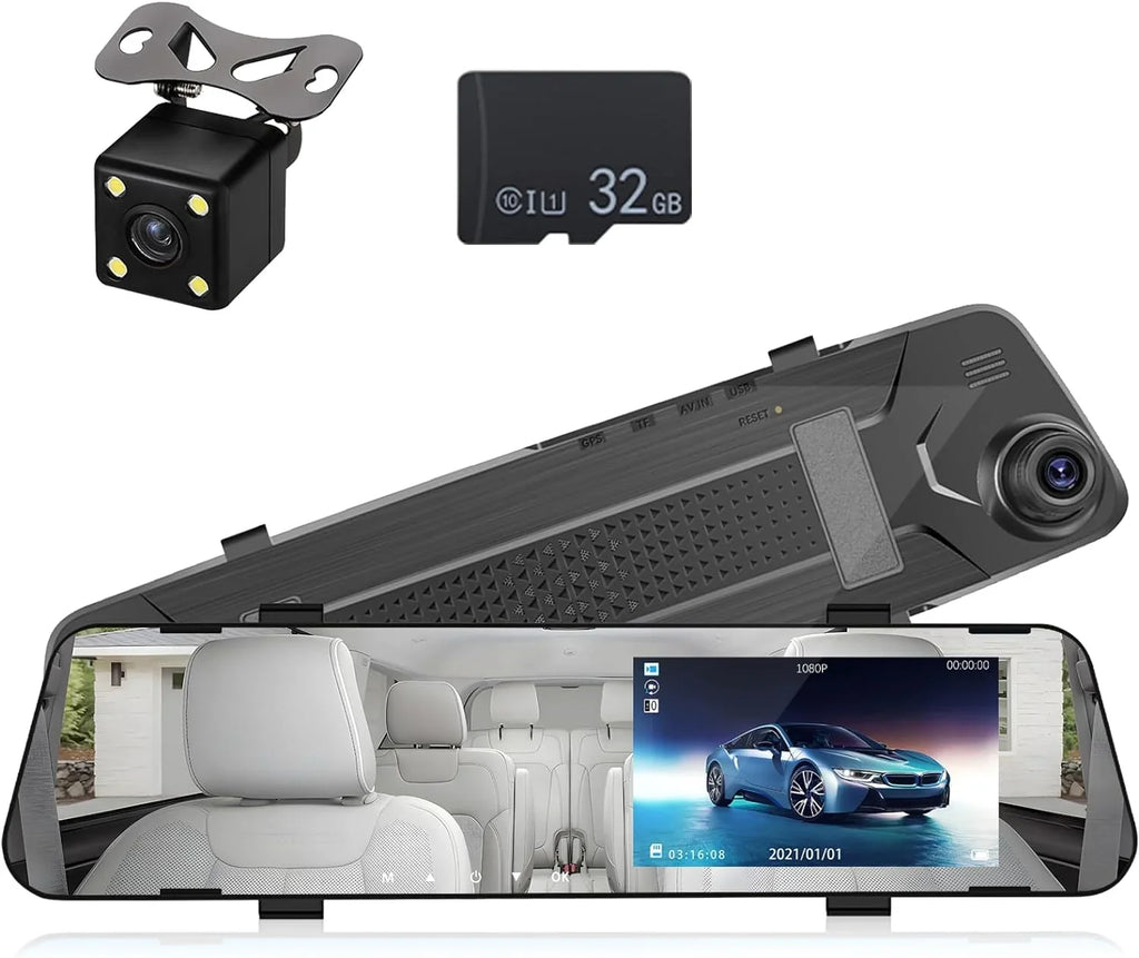 Mirror Dash Cam for Cars,4.5" Rear View Mirror 1080P Front and Rear View Dual Cameras,Sizeuper Night Vision,Parking