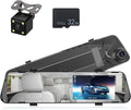 Mirror Dash Cam for Cars,4.5" Rear View Mirror 1080P Front and Rear View Dual Cameras,Sizeuper Night Vision,Parking