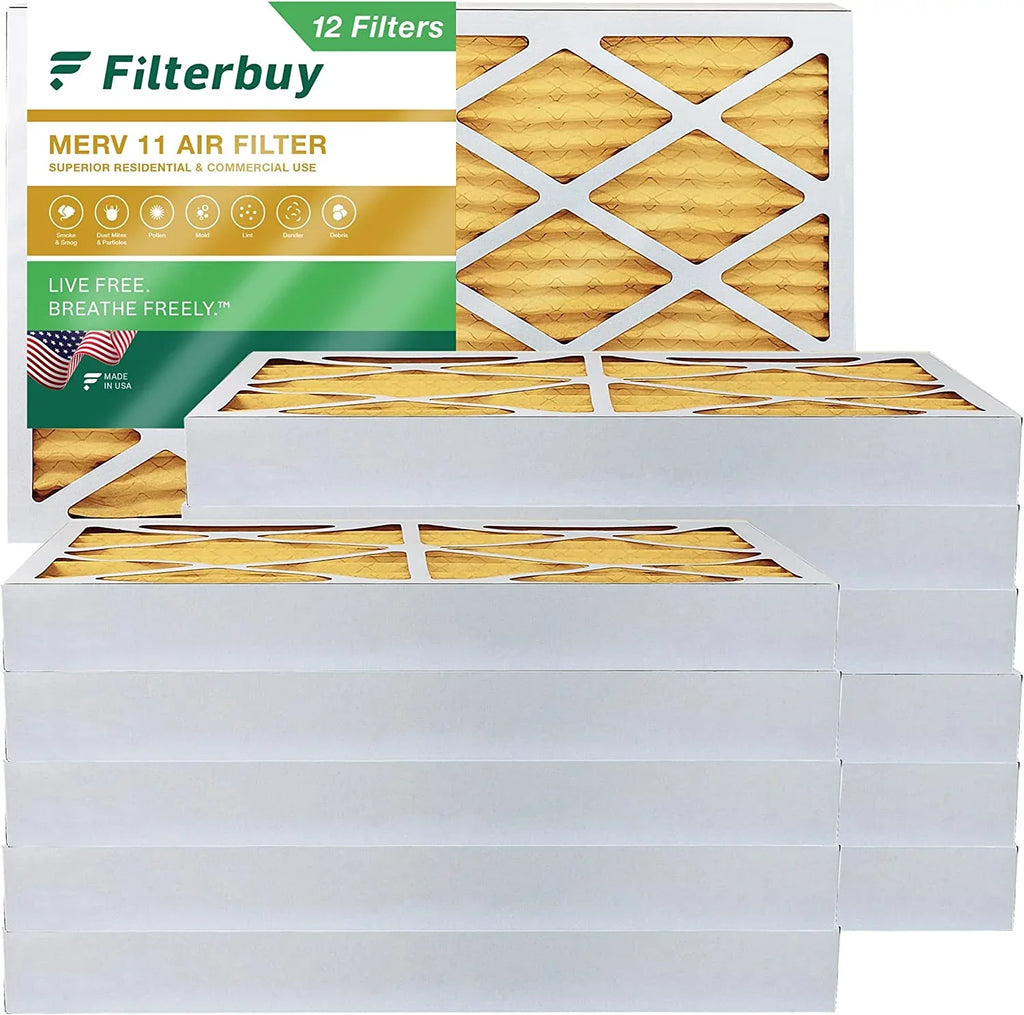Filterbuy 12x24x4 MERV 11 Pleated HVAC AC Furnace Air Filters (12-Pack)