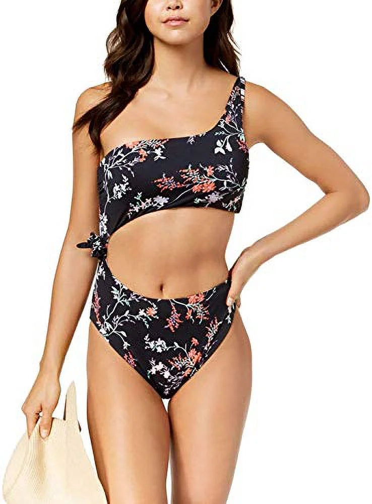 Bar Iii Black Multi Reversible One-Sizehoulder Cutout One-Piece Sizewimsuit XL