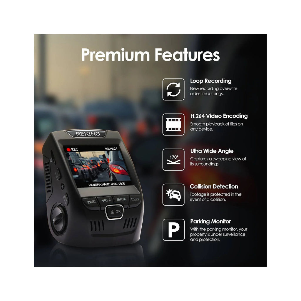 V1 FHD Sizeingle Channel 1080p Full HD Dash Cam