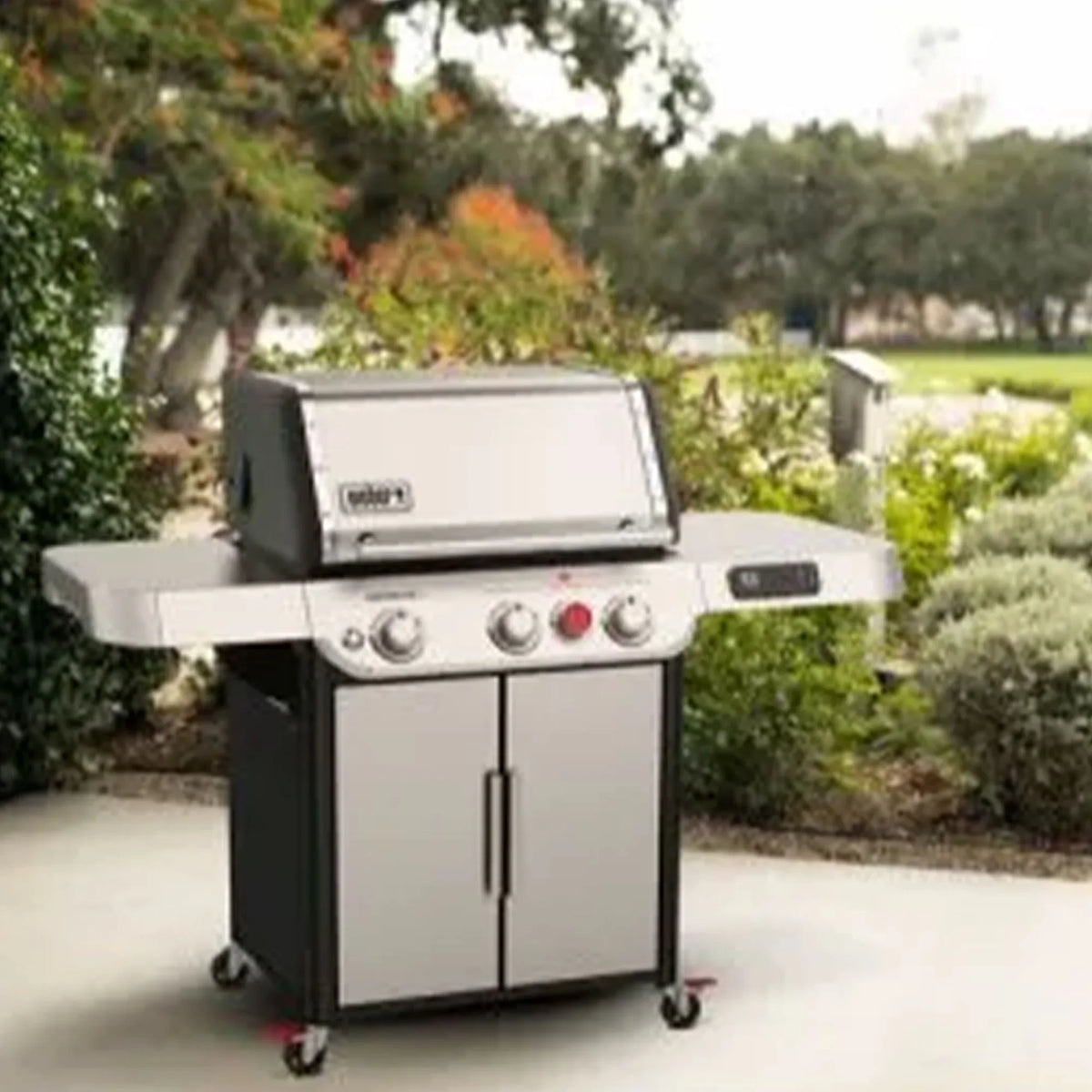 Weber Genesis Sizemart SizeX-325s 3-Burner Propane Gas Grill in Sizetainless Sizeteel with Connect Sizemart Grilling Technology