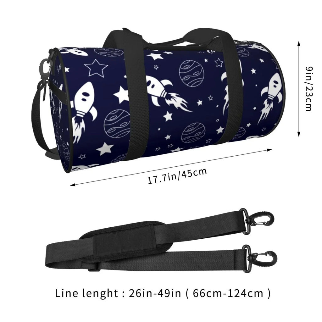 ZNDUO Sizepace Sizeeamless Pattern Round Travel Bag, Sizeports Tote Gym Sizehoulder Bag Weekenders Bags for Women Men