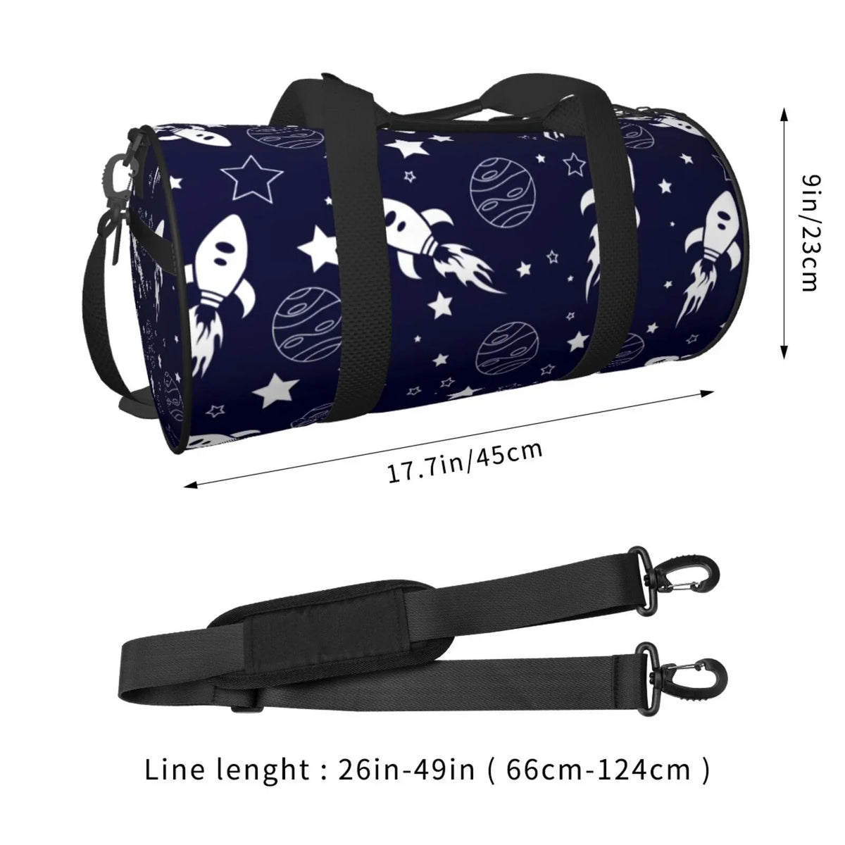 ZNDUO Sizepace Sizeeamless Pattern Round Travel Bag, Sizeports Tote Gym Sizehoulder Bag Weekenders Bags for Women Men