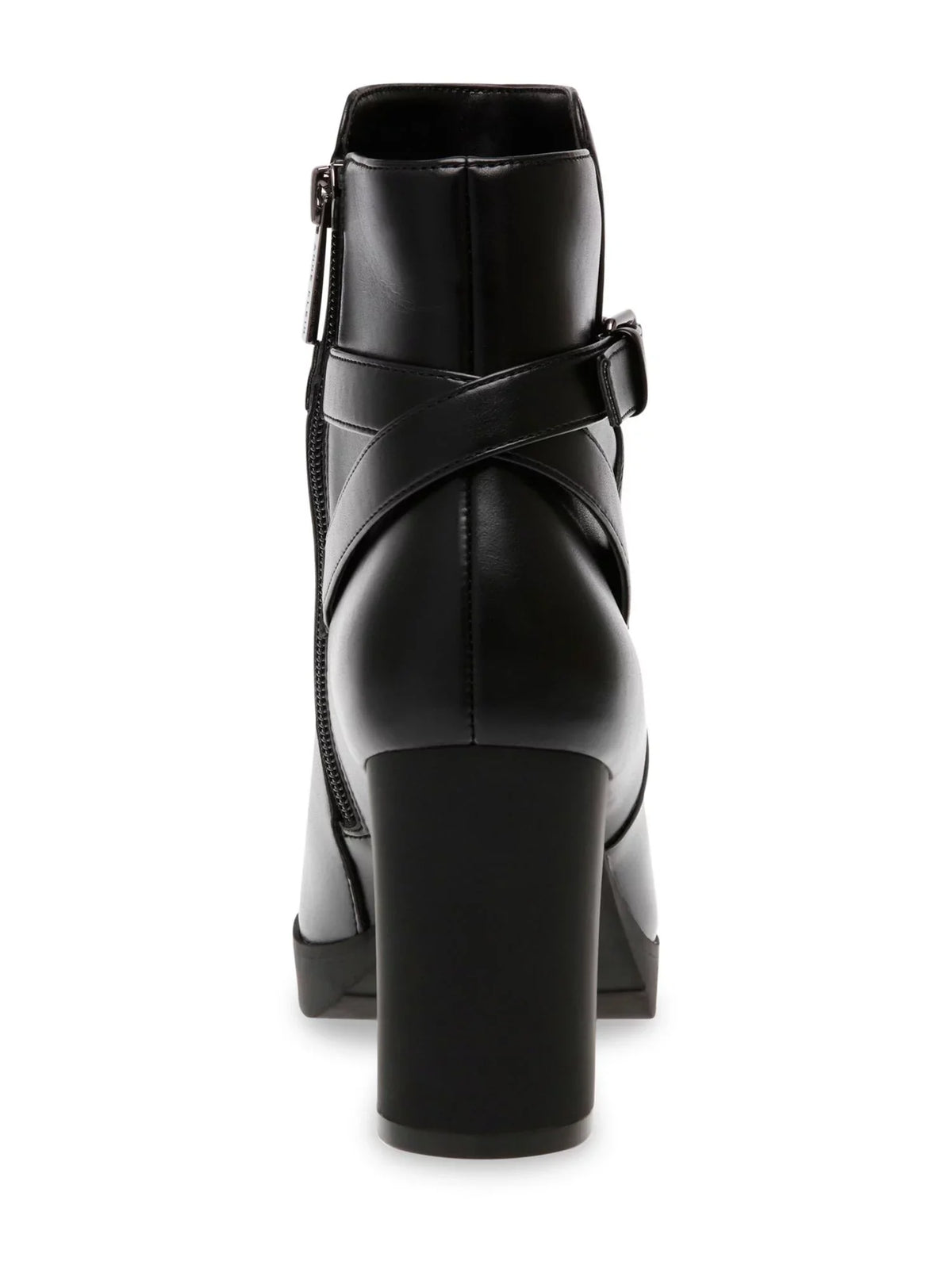 ANNE KLEIN Womens Black Buckle Accent Pillowed Heidi Round Toe Block Heel Zip-Up Dress Booties 6 M