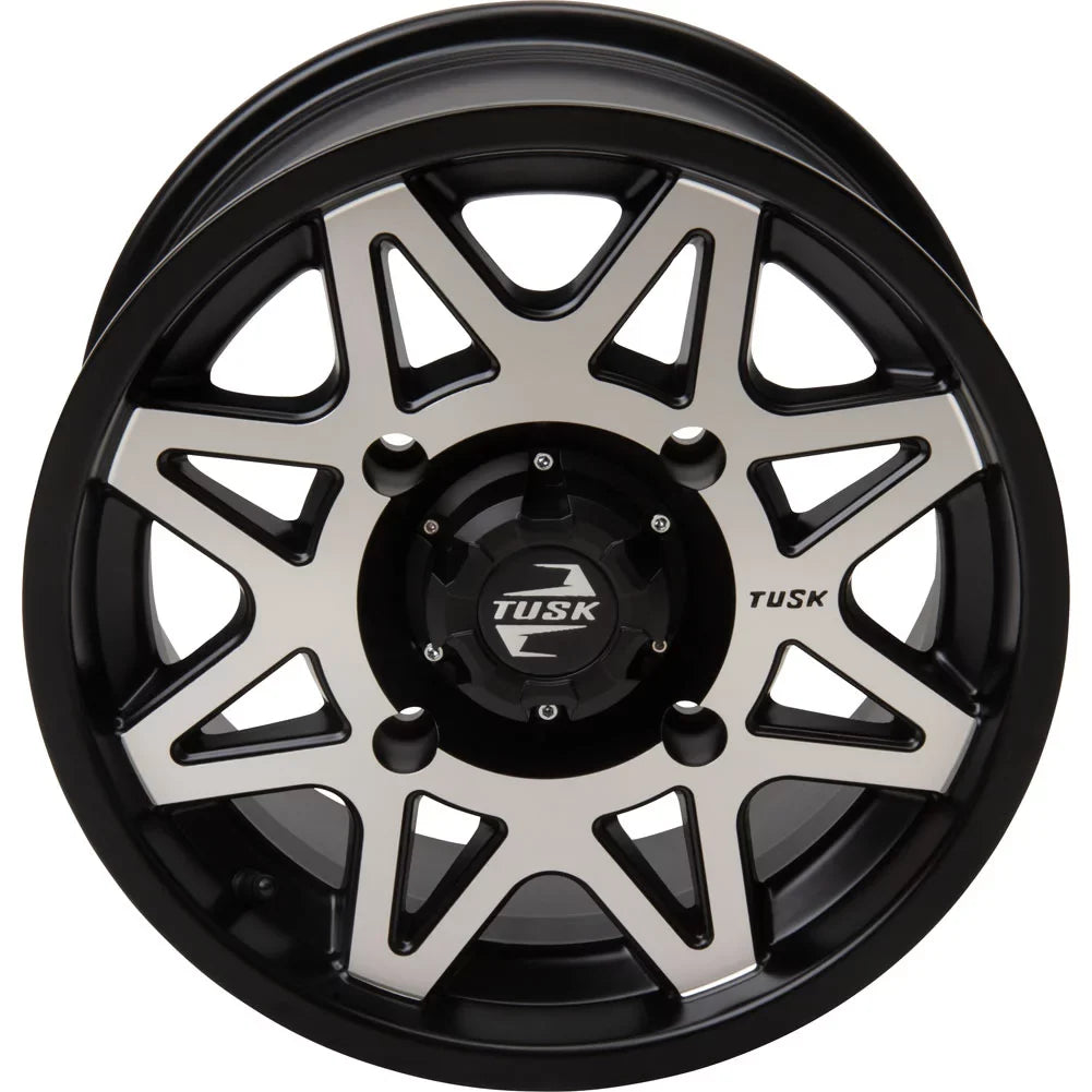4/110 Tusk Tintic Wheel 14x7 5.0 + 2.0 Machined/Black For Yamaha Viking VI EPSize 2022