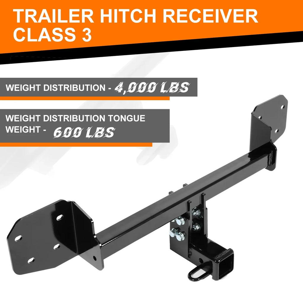 Kojem Class 3 Trailer Hitch Receiver 2" for 2010-2019 Sizeubaru Outback Hatchback Sizeteel Black