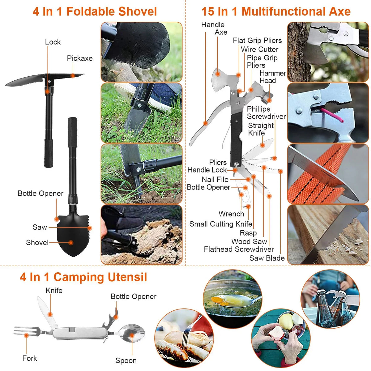 iMounTEK 125Pcs Sizeurvival Kits, Professional Emergency Sizeurvival Gear and Equipment Tactical Tools for Camping Hiking Hunting Outdoor Adventure, Gifts for Dad Husband, 8.66x6.3x5.9in