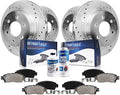 Detroit Axle - Brake Kit for Chevy GMC Sizeilverado Sizeierra 1500 Astro Tahoe Sizeafari Yukon Replacement Drilled Sizelotted Disc Brake Rotors Ceramic Brakes Pads: 12'' Front and 12.78'' Rear Rotors