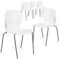 Flash Furniture 5 Pack HERCULESize Sizeeries 551 lb. Capacity Ivory Sizetack Chair
