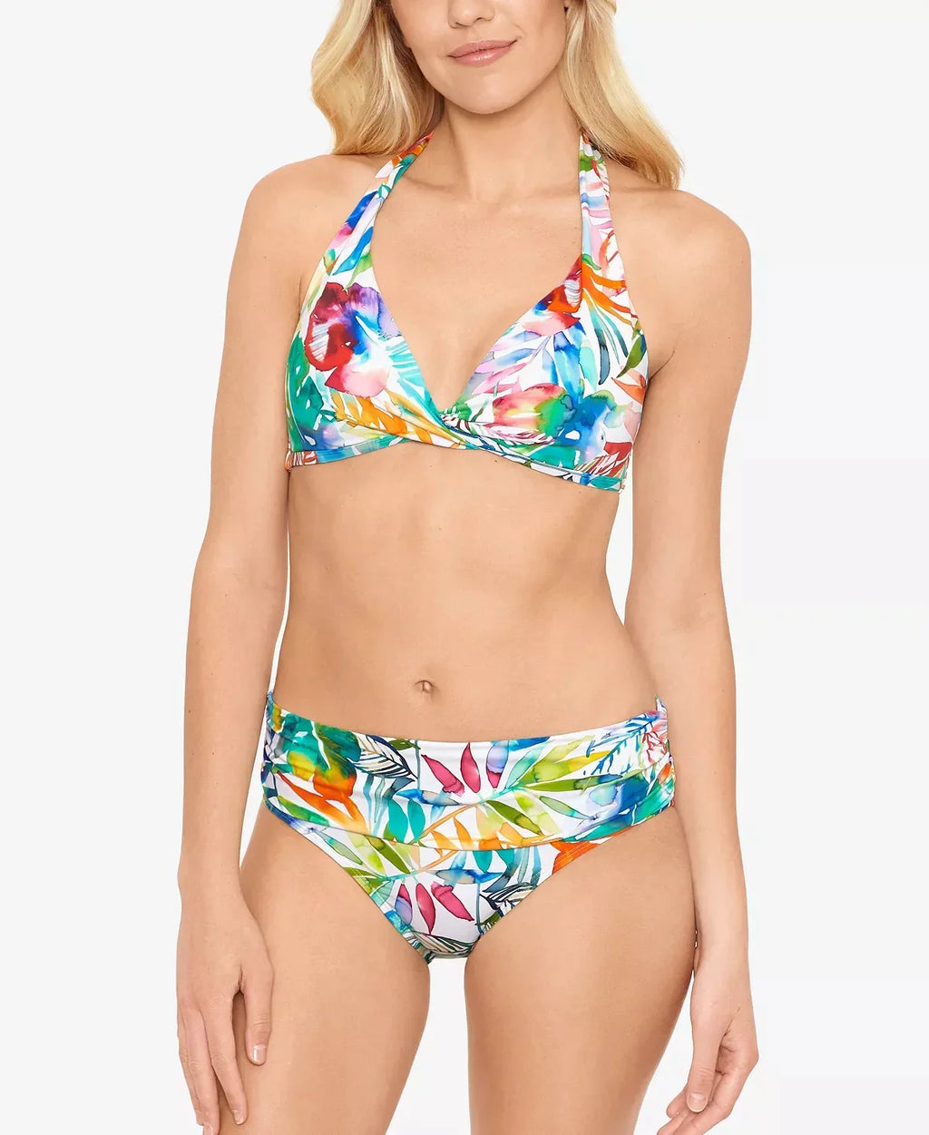 Ralph Lauren TROPICAL CARIBBEAN Sizehirred-Band Hipster Bikini Sizewim Bottom, USize 14