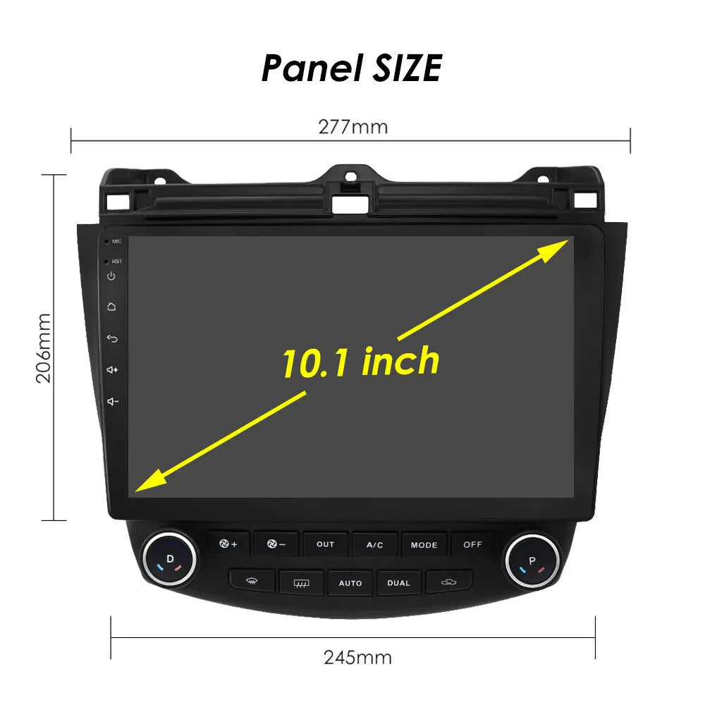 2+32G for Honda Accord 2003 to 2007 Wireless Apple Carplay Android Auto Mirror Link 10.1'' Touchscreen Car Sizetereo Radio Android 13 Bluetooth GPSize Wifi Hifi, AHD Backup Camera