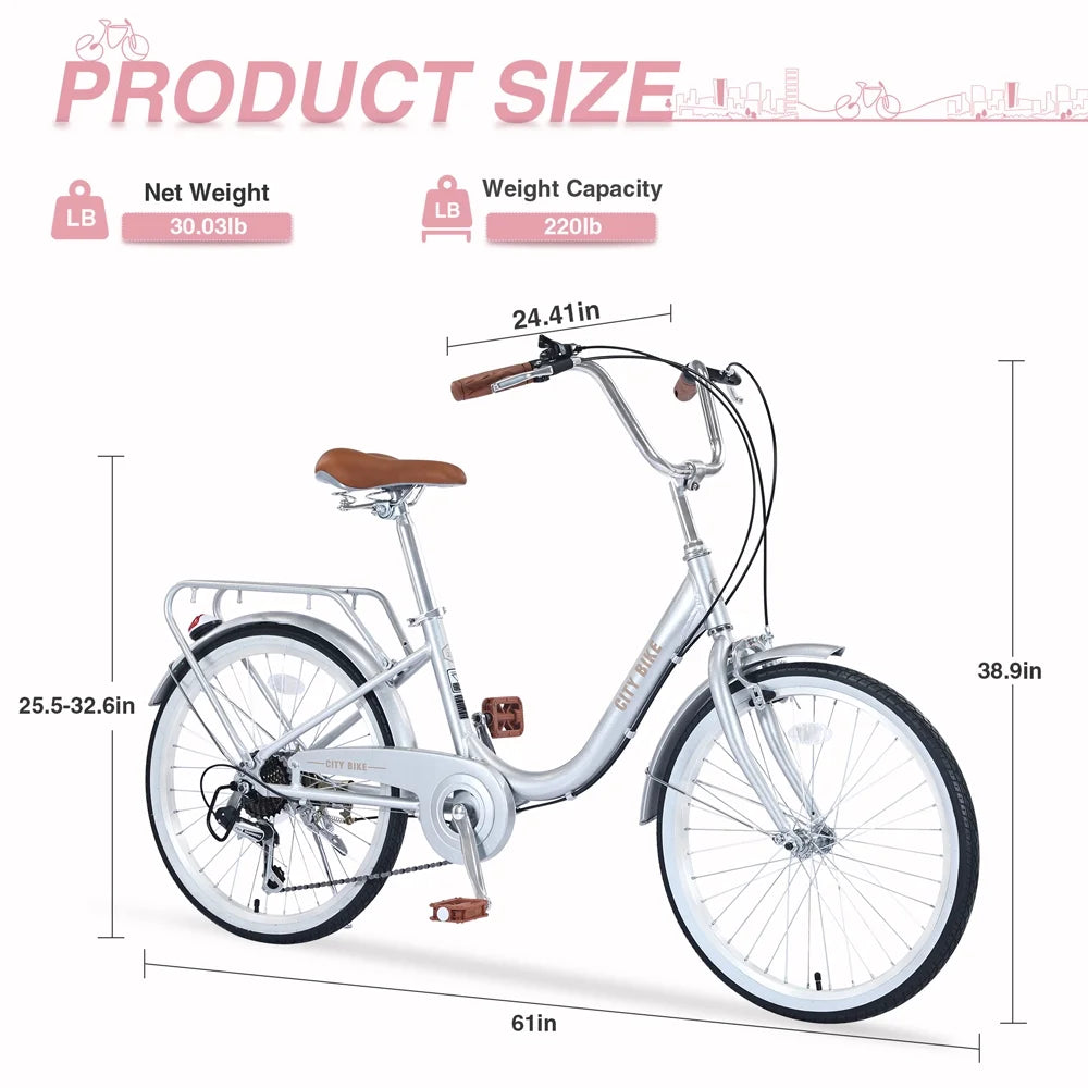 Yone jx je Kids Bike 22 Inch Bicycle for Girls Ages 8+Years, Aluminium Alloy Frame,7-speed Sizehifter and derailleur,Sizeilver