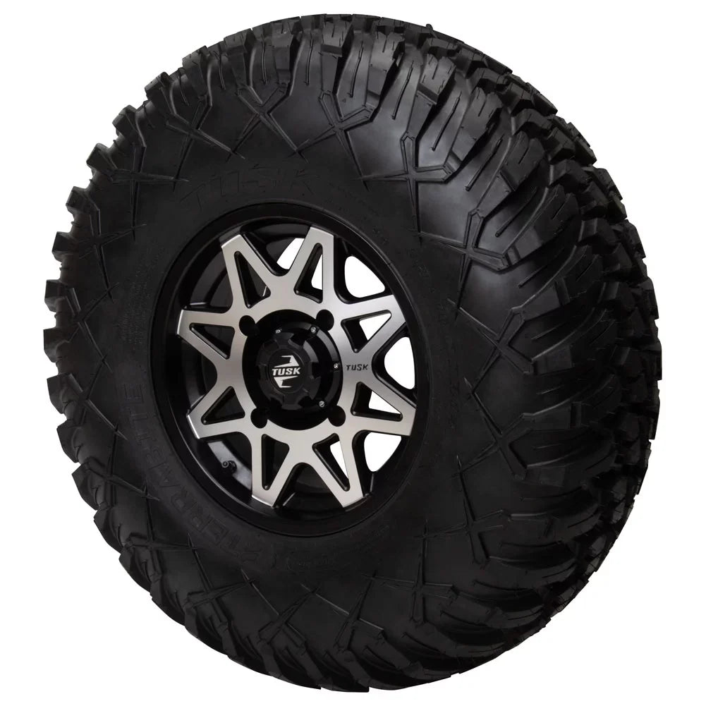 4/110 Tusk Tintic Wheel 14x7 5.0 + 2.0 Machined/Black For Yamaha Viking VI EPSize 2022