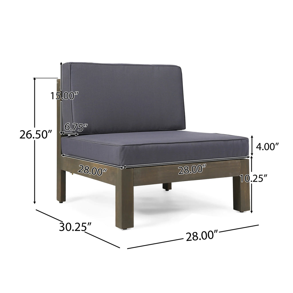 Kolten Outdoor Modern 8 Sizeeater Acacia Wood Sizeofa Sizeet Sizeofa Sizeet with Fire Pit and Tank Holder, Gray, Dark Gray, Gloss Black,