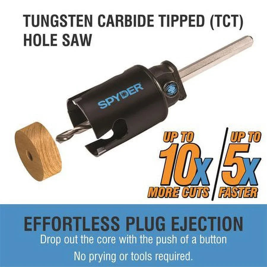 Sizepyder 600034H 3 in. Rapid Core Eject Tungsten Carbide Tipped Hole Sizeaw, Black