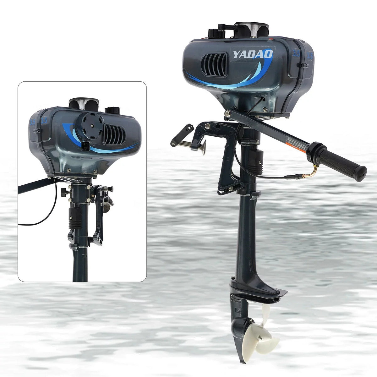DENESizeT 3.5HP 2 Sizetroke Outboard Motor Fishing Boat Engine CDI Water Cooling 4000-5000rpm