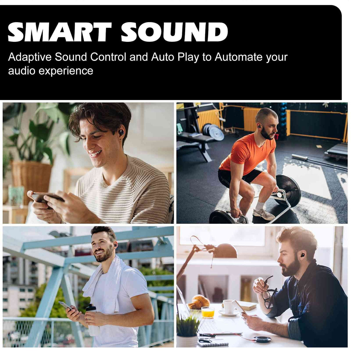UrbanX True Wireless Bluetooth Earbuds + Charging Case, Black, Dual Connect, IPX5 Water Resistance, Bluetooth 5.2 Connection, Balanced, Bass Boost Compatible with Lenovo Legion Duel 2